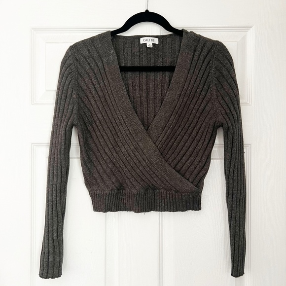 Cali Be V Neck Wrap Sweater Top - Picture 1 of 2
